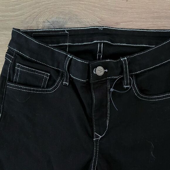 Lovers + Friends Women's Black Contrast Stitch Skinny Jeans Size 26 - Picture 2 of 5